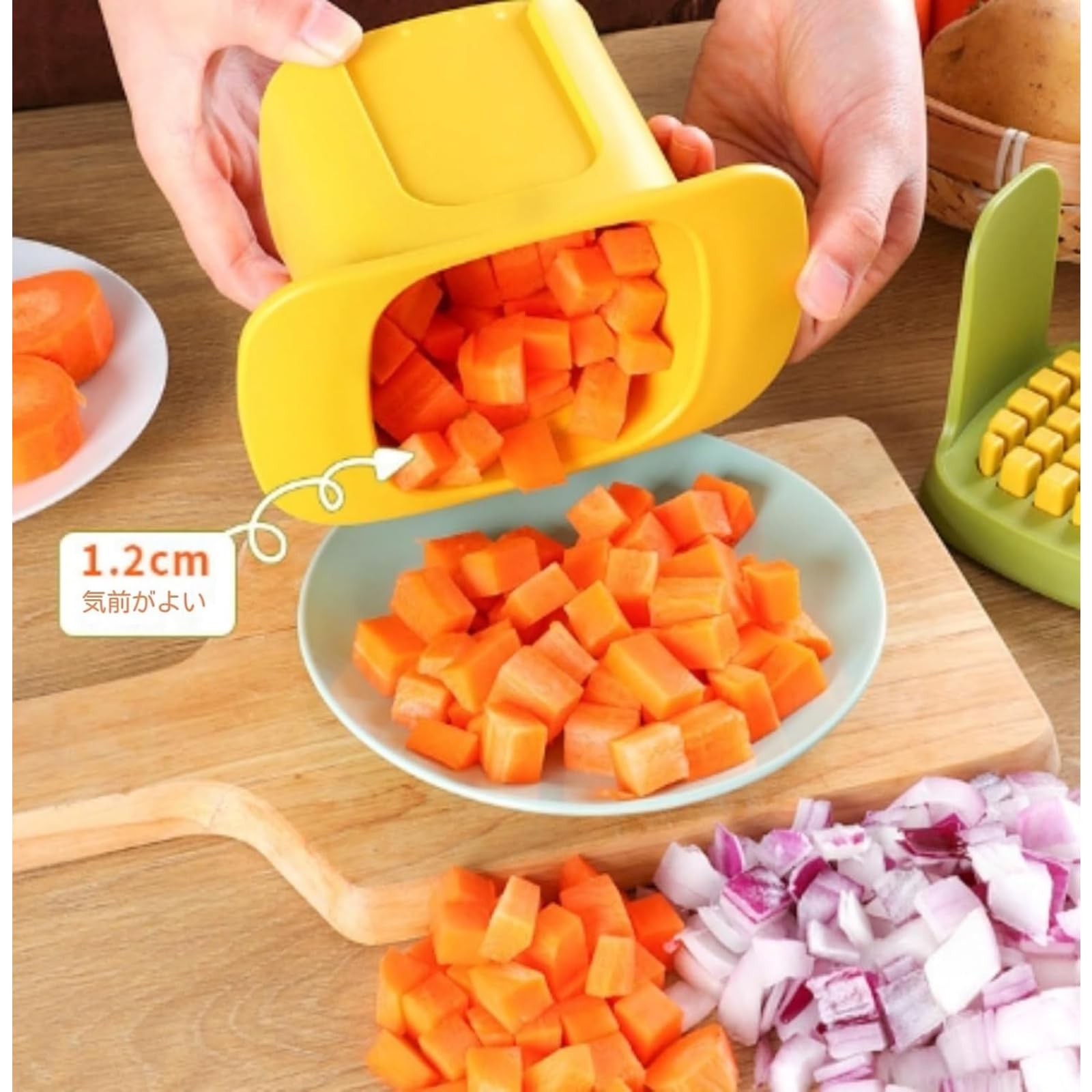 Amazon | GrnArt 多機能カッター 家庭用フライドポテトナイフ タマネギ